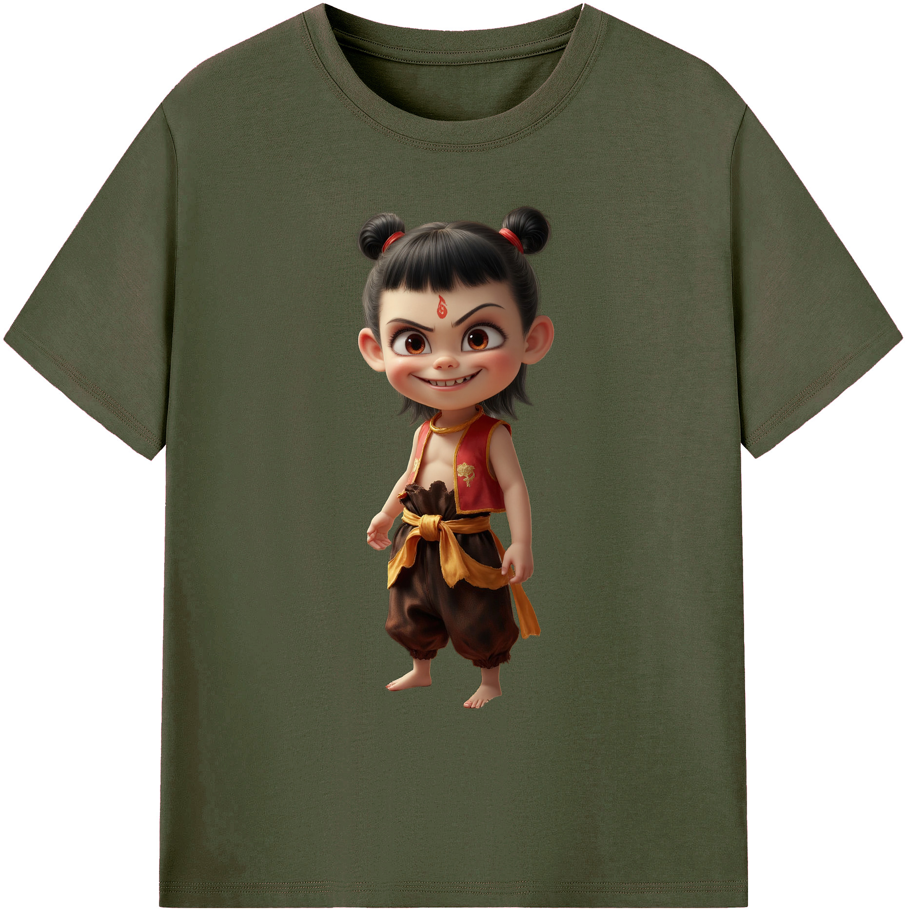 （画像用） Ne Zha 2 ナタ 魔童の大暴れ 綿100％ メンズ半袖Tシャツ｜肌触りやわらか＆通気性